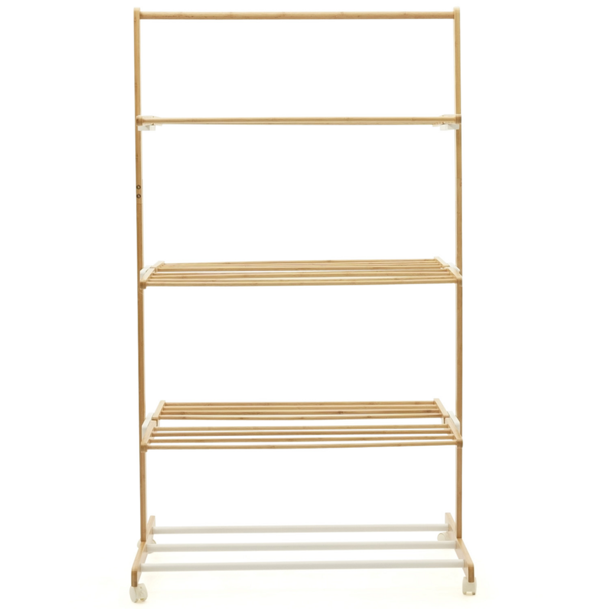 ID MARKET Séchoir à linge pliable 3 niveaux RITA capacité 22M en bambou