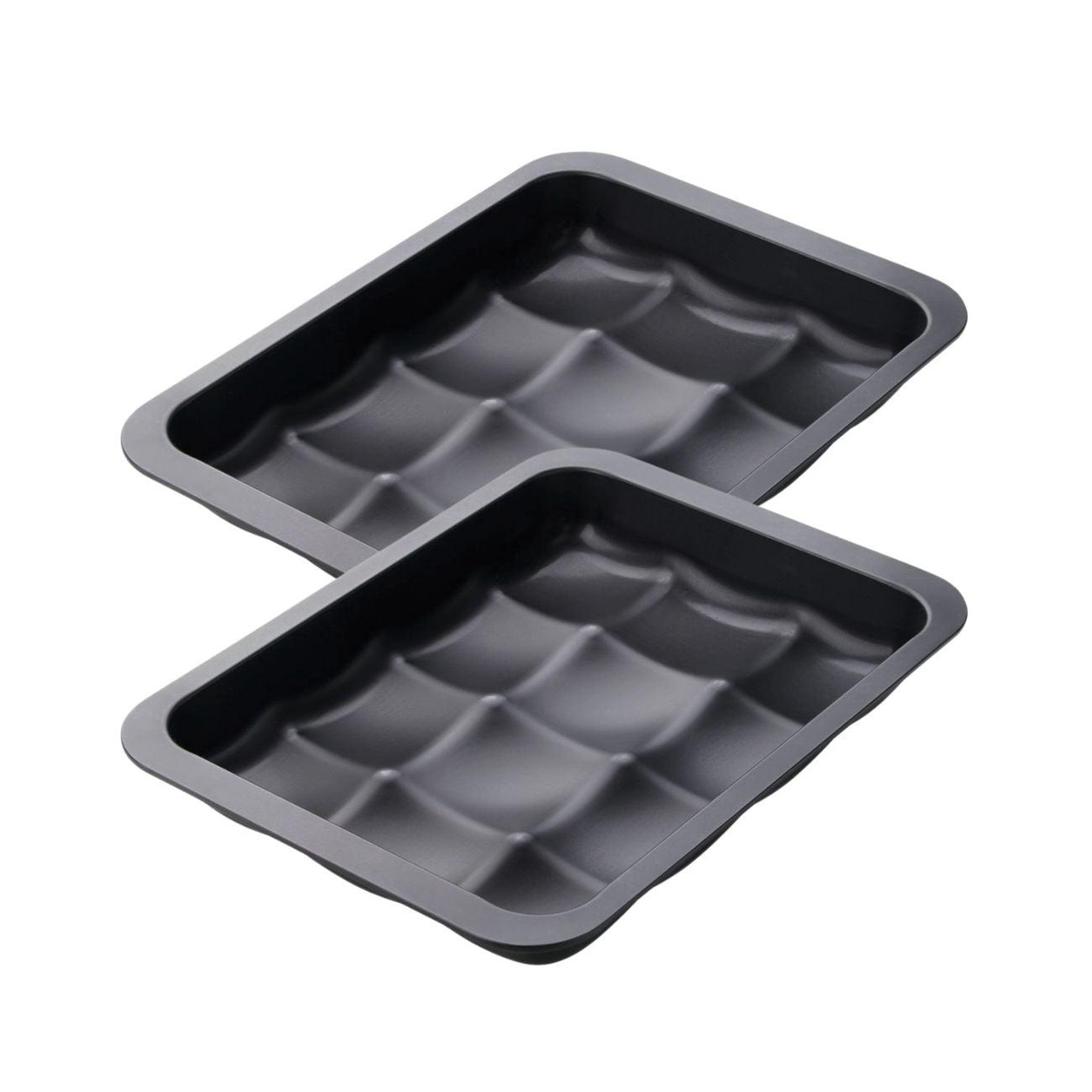 ZENKER Lot de 2 moules à gâteaux 36/27/5 cm en acier black metallic black mettallic zenker  black mettallic