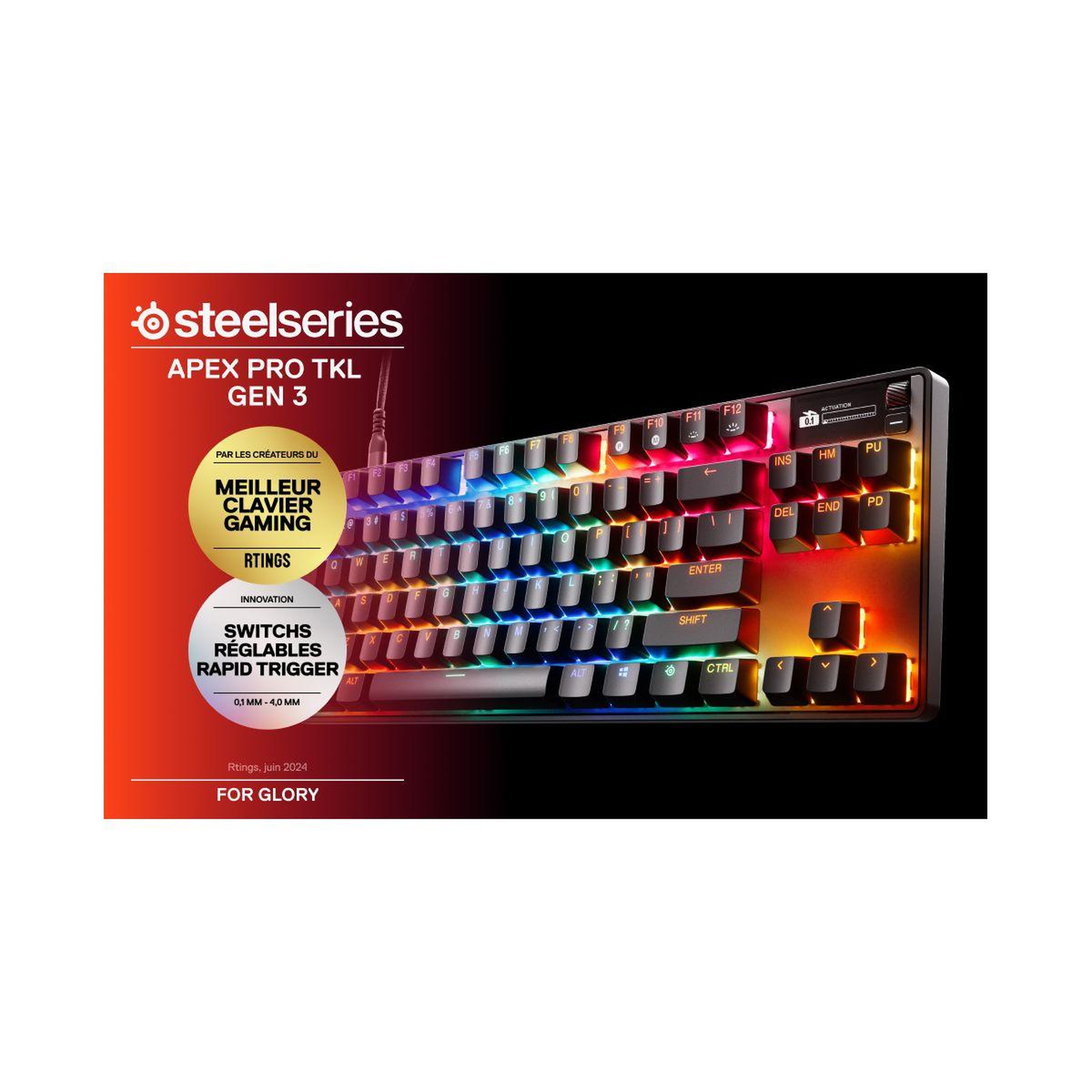 Voir la diapositive 2 : STEEL SERIES Clavier gamer apex pro tkl gen 3 - fr