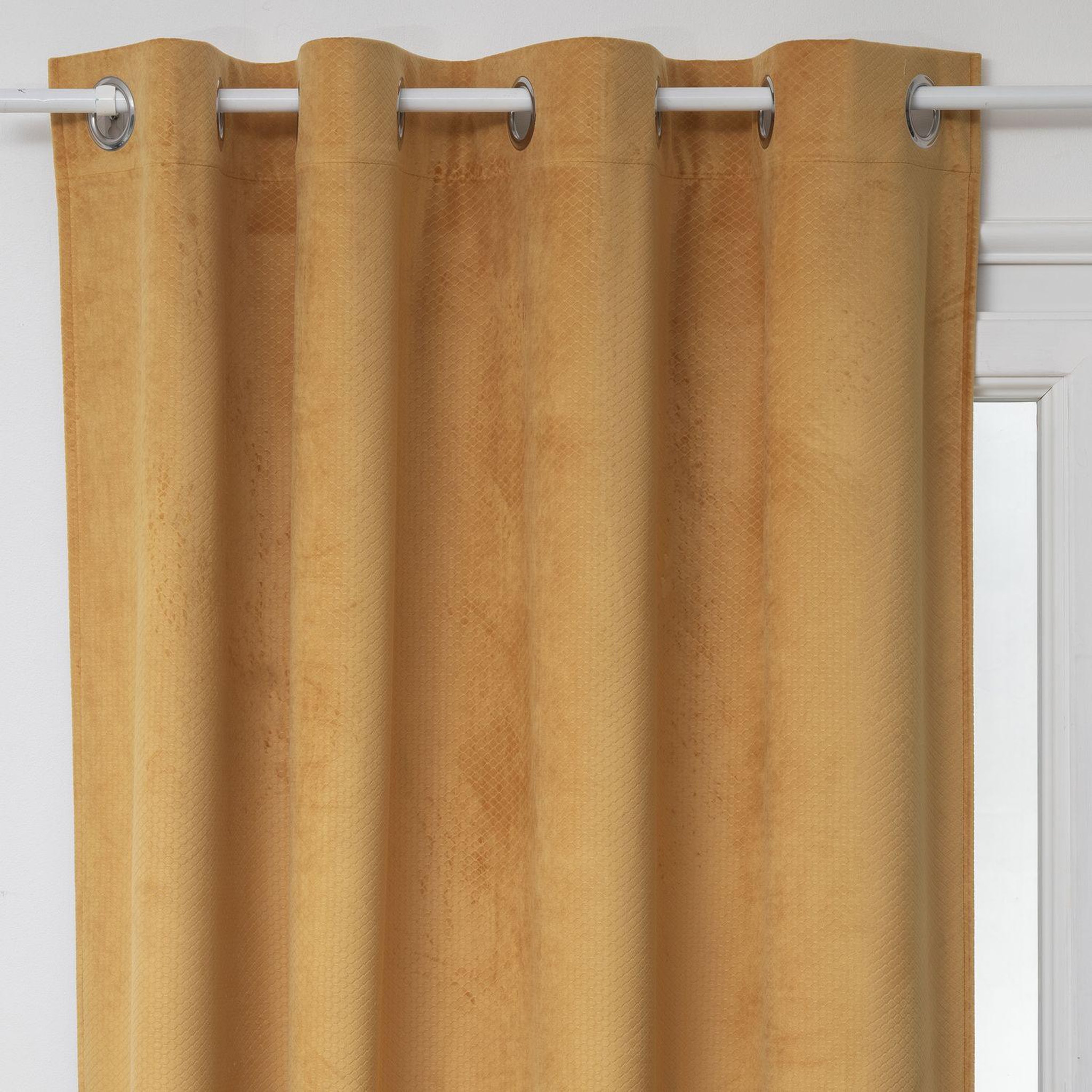 ATMOSPHERA Rideau de salon occultant 8 œillets modèle Otto - 140 x 260 cm - Ocre