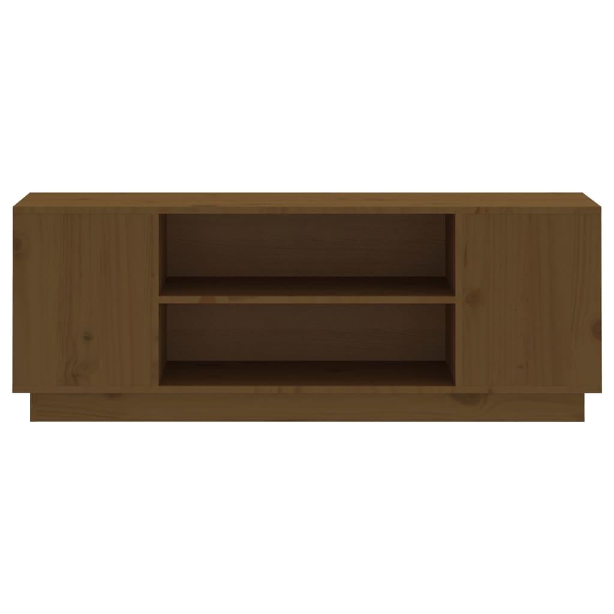 Voir la diapositive 5 : VIDAXL Meuble TV Marron miel 110x35x40,5 cm Bois de pin massif