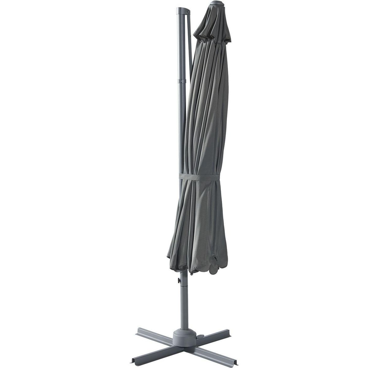 GARDENSTAR Parasol aluminium déporté gris bleuté rond  3,5M