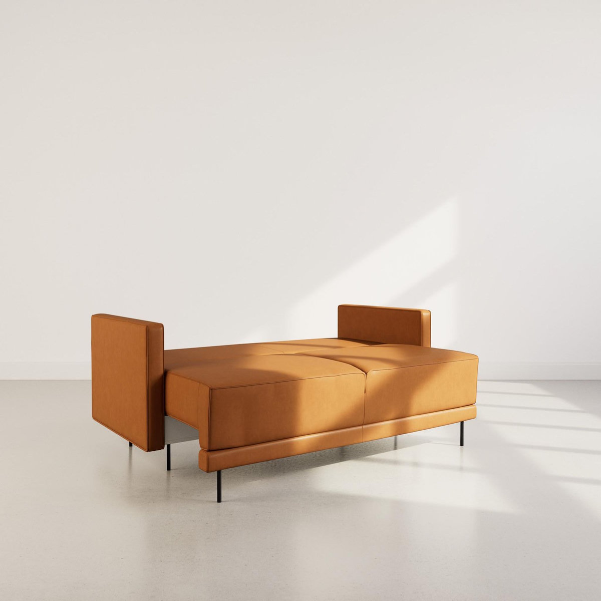 LISA DESIGN Charlie - canapé droit 3 places convertible avec coffre en simili