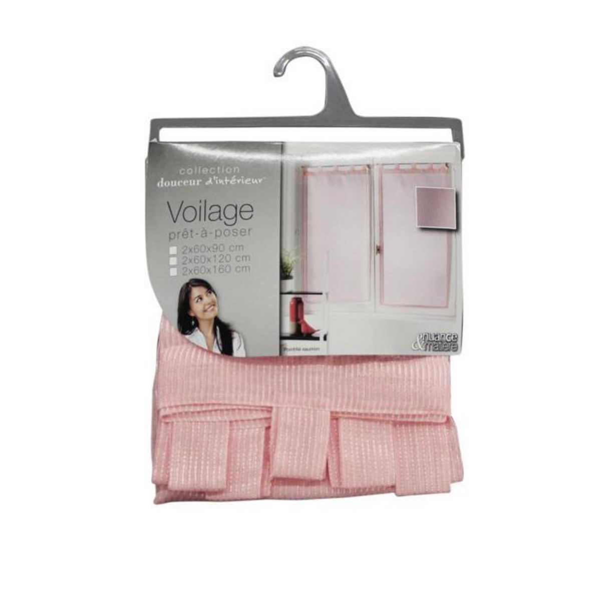 Paris Prix Paire de Voilages  Pointille  60x90cm Saumon
