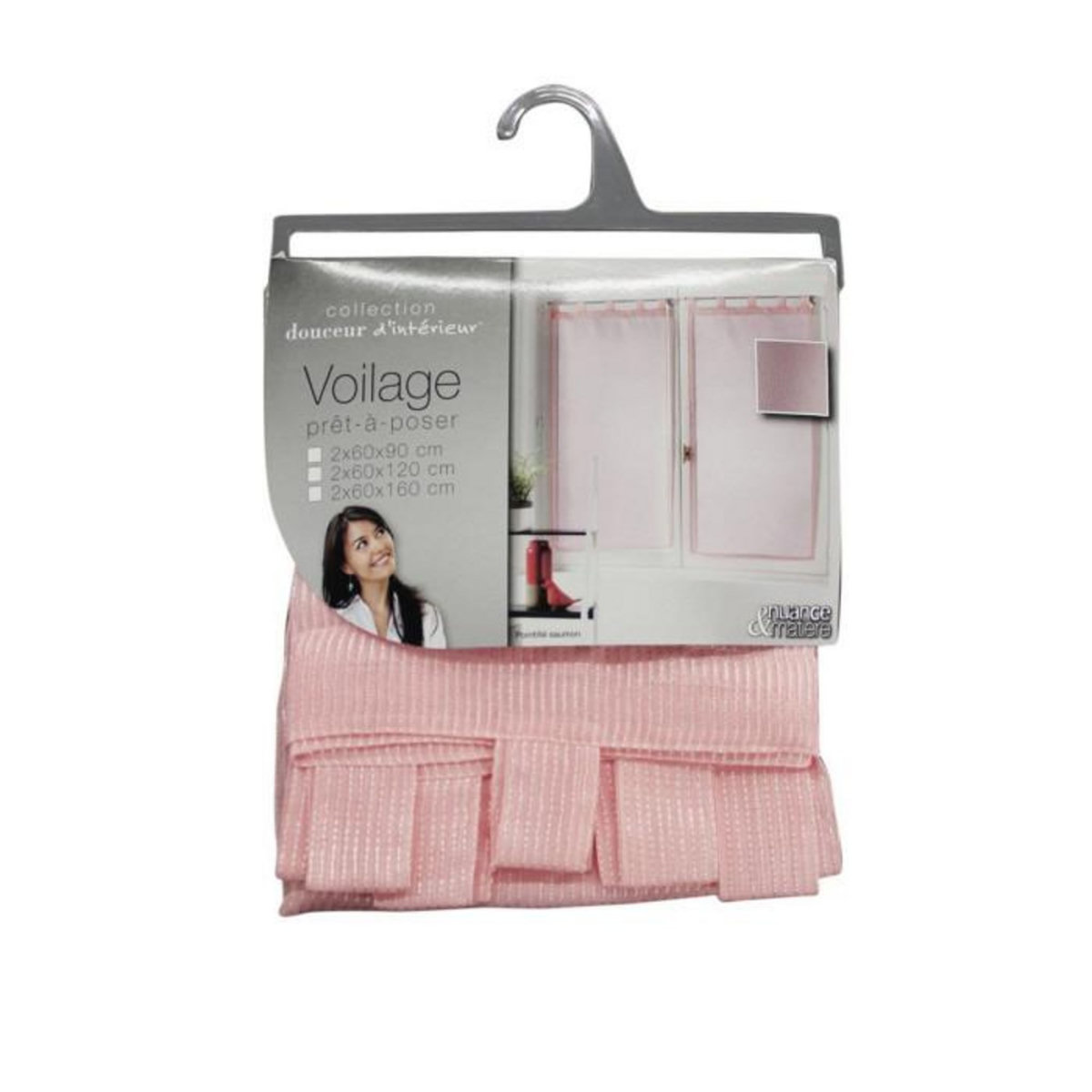 Paris Prix Paire de Voilages  Pointille  60x90cm Saumon