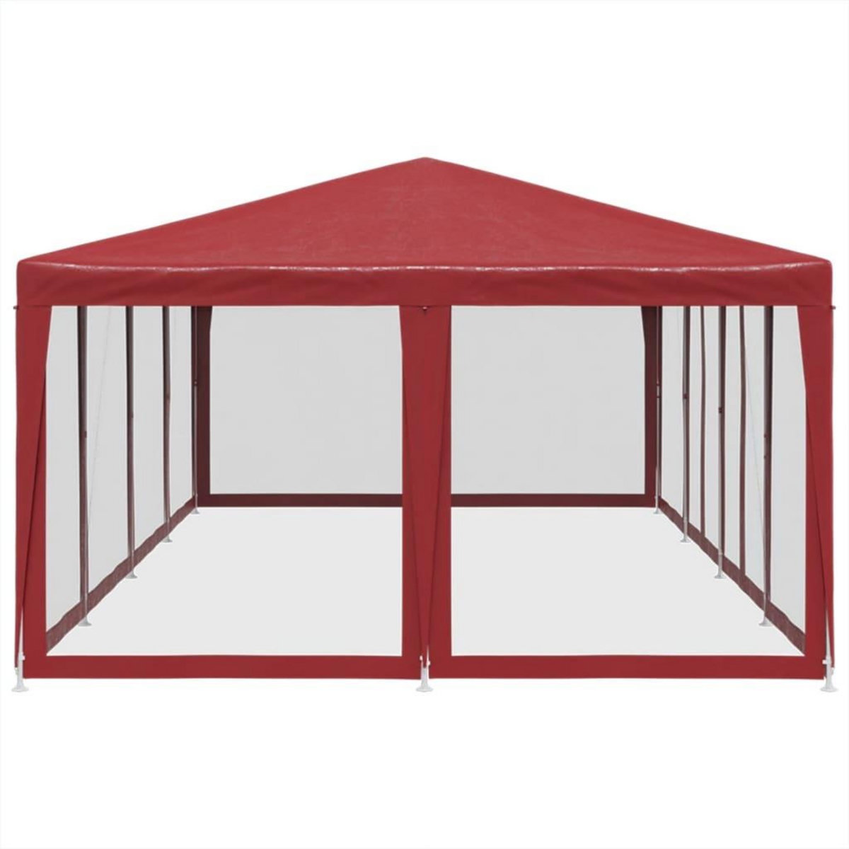 VIDAXL Tente de fete avec 12parois laterales en maille rouge 8x4m PEHD