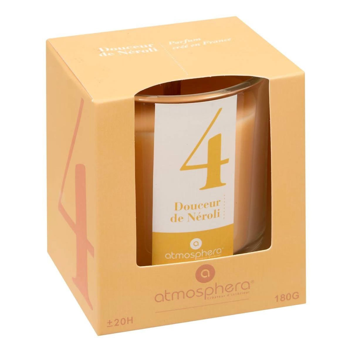 ATMOSPHERA Bougie Parfumée en Verre  Numia  180g Douceur de Néroli