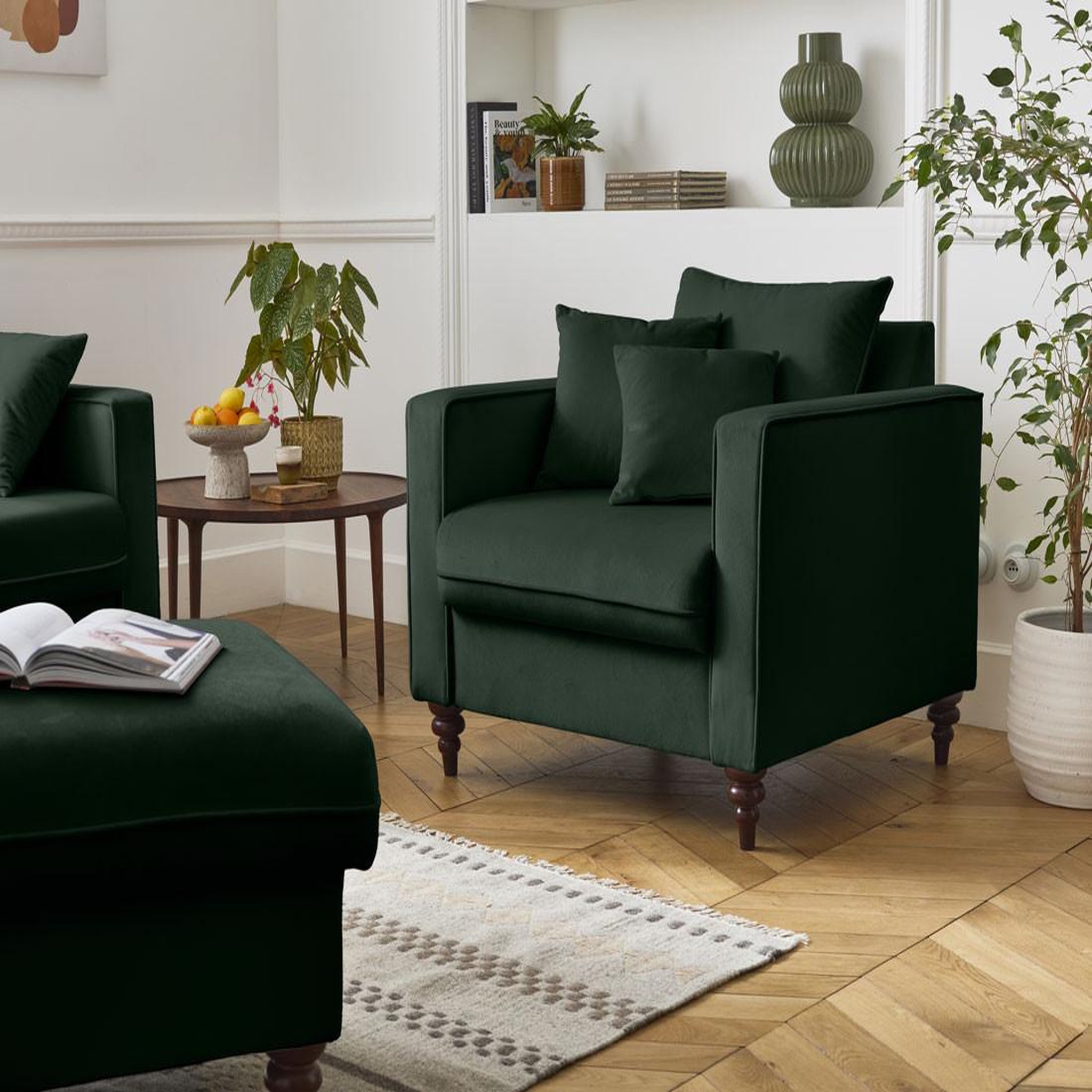 Voir la diapositive 1 : BEST MOBILIER Flamingo - fauteuil en velours
