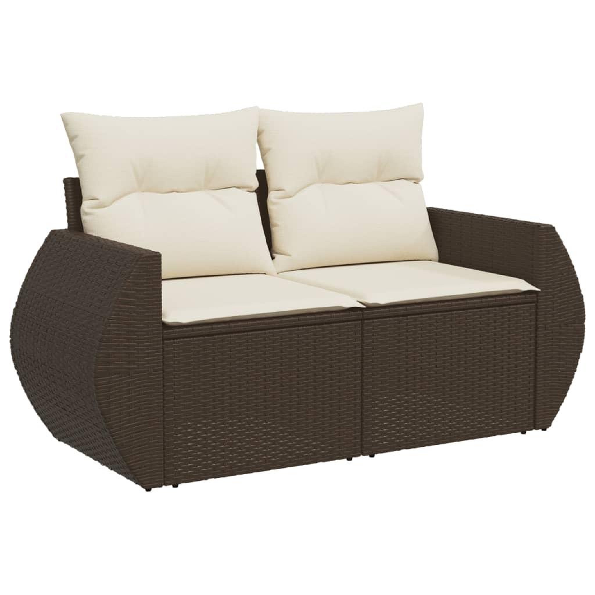 Voir la diapositive 4 : VIDAXL Salon de jardin 4 pcs avec coussins marron resine tressee