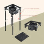Voir la diapositive 5 : INTEC Réchaud à Gaz 1 feu 4500W 4 pieds modulables 3 Hauteurs Bruleur en fonte - Cuisine Extérieure 40 x 40 x H78cm Allumage Piezo