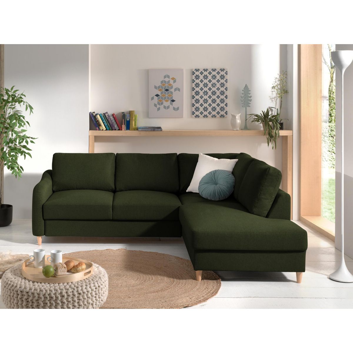 LISA DESIGN Will - canapé d'angle droit - convertible - 5 places - en tissu