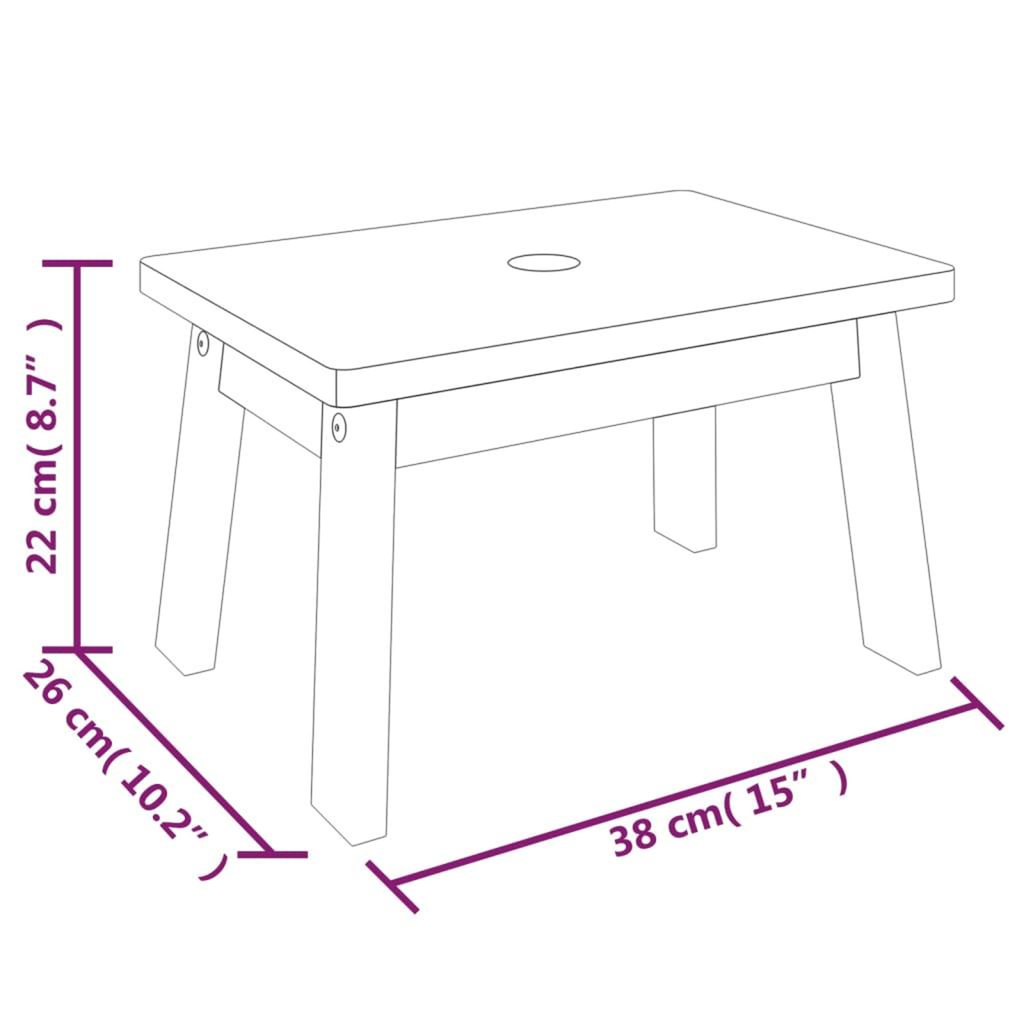 Voir la diapositive 6 : VIDAXL Tabouret-escabeau 38x26x22 cm bois d'acacia solide