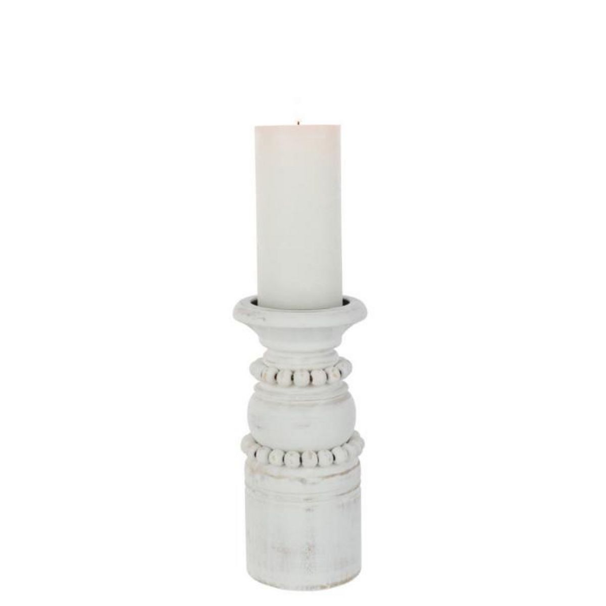 Paris Prix Bougeoir Déco en Pin  Pila  23cm Blanc