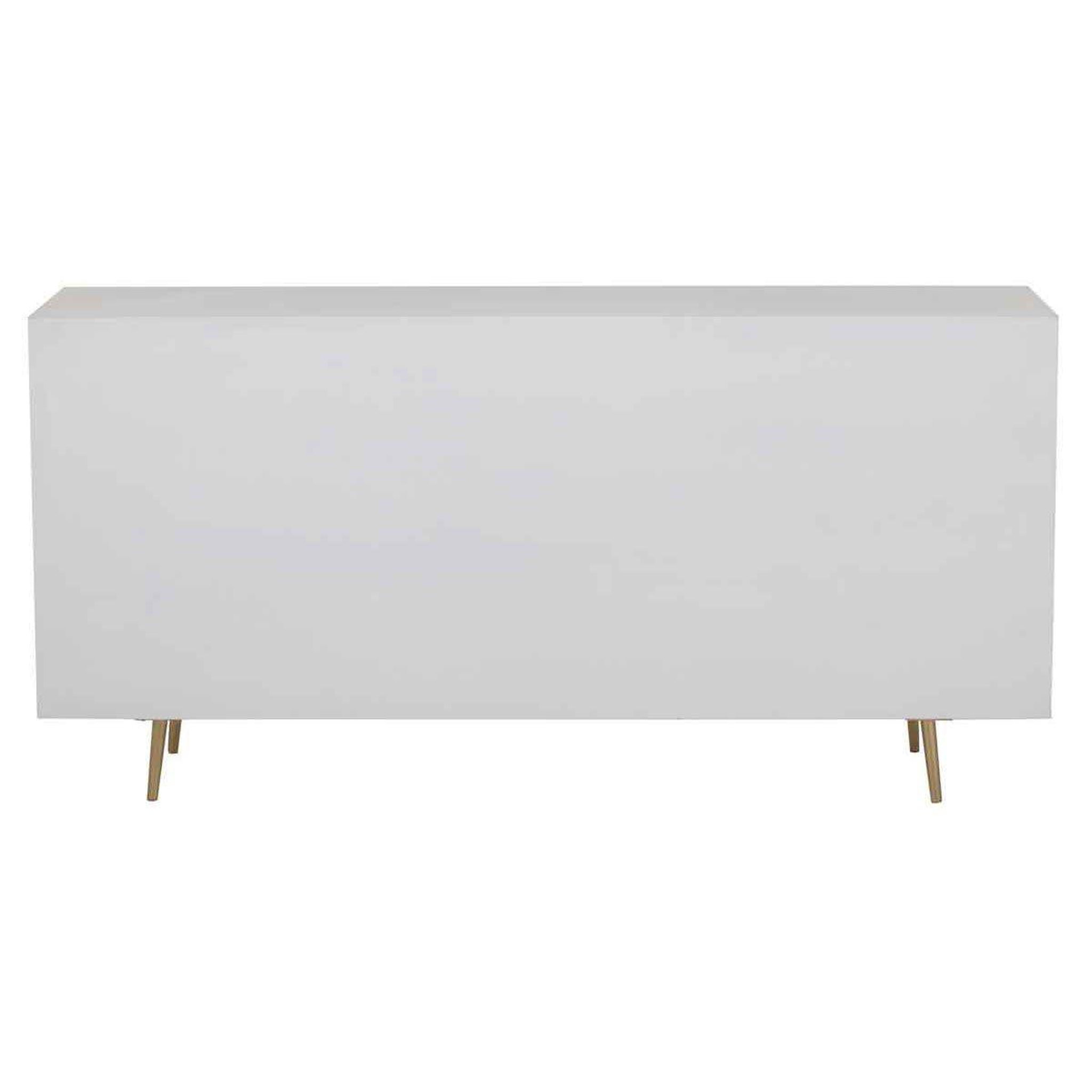 Voir la diapositive 4 : J-LINE Buffet 4 Portes Design  Remina  160cm Blanc & Or