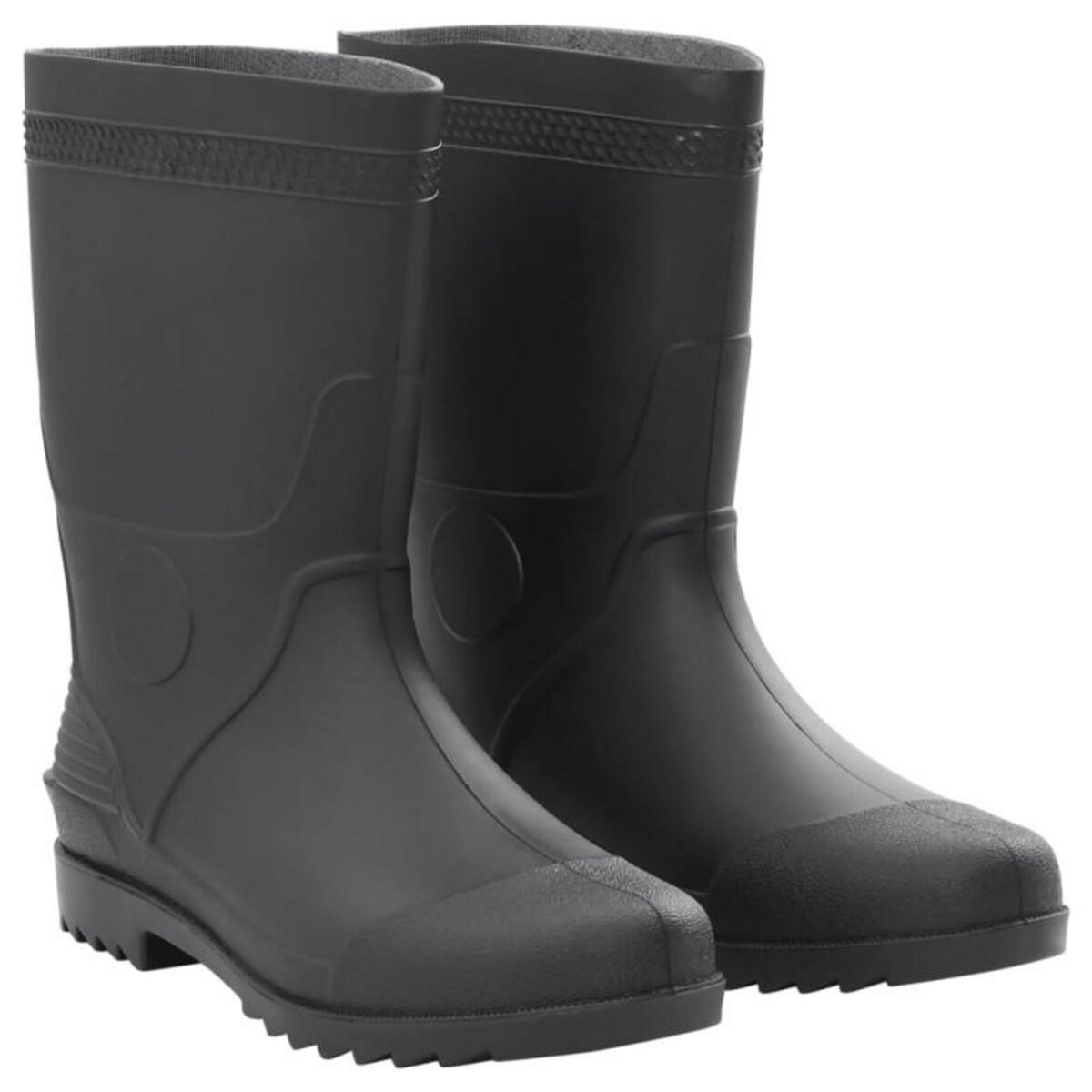 VIDAXL Bottes de pluie noir taille 45 PVC