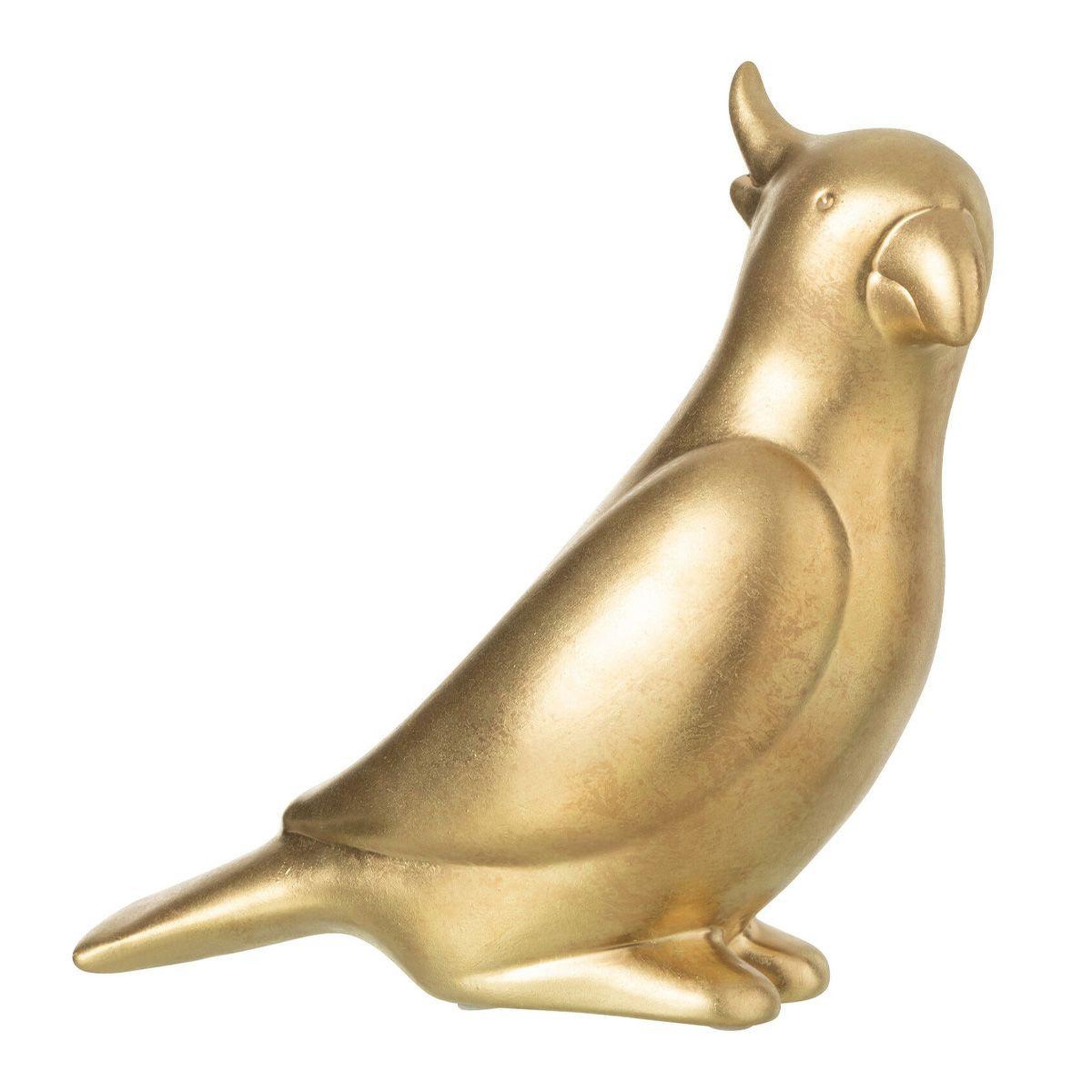 Voir la diapositive 1 : J-LINE Statuette déco  perroquet  24cm or