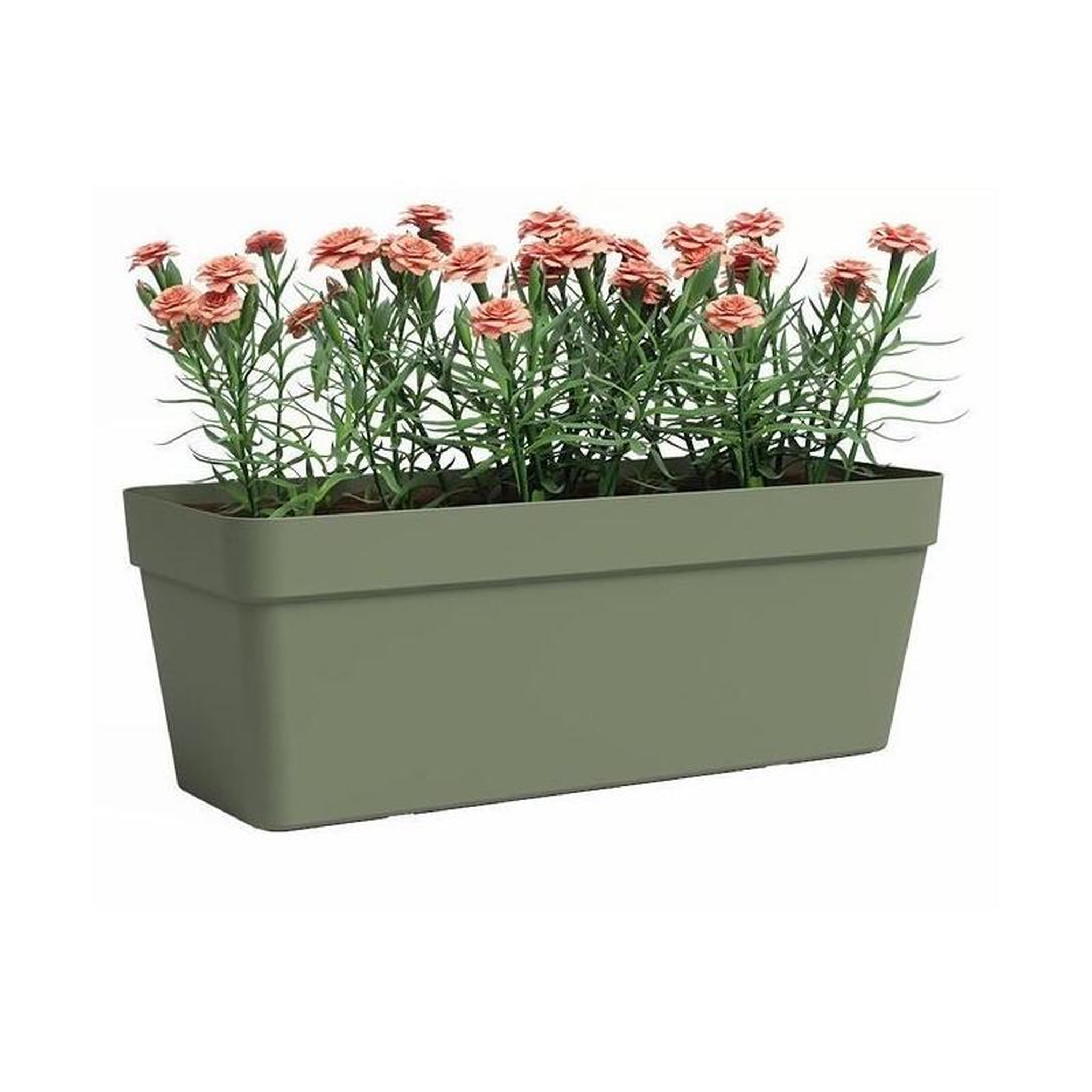 Voir la diapositive 2 : ARTEVASI Jardiniere - Plastique - Vert Cendre� - Rectangulaire - L49,9 x P20 x H18,1cm - ARTEVASI