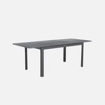 SWEEEK Table de jardin SEATTLE extensible aluminium, 6 places, 155 / 218,5 x 89 x 75 cm. Coloris disponibles : Vert, Gris