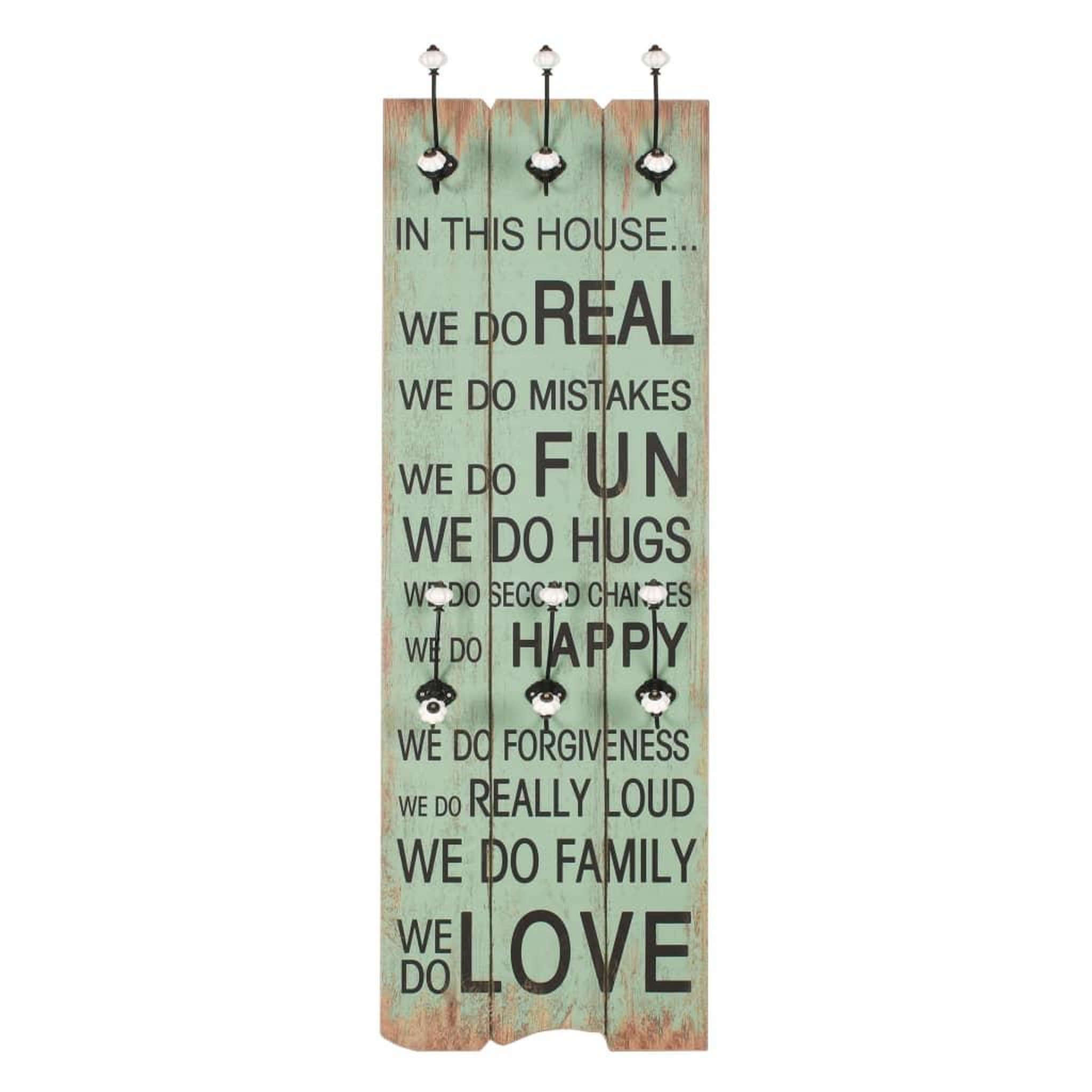 Voir la diapositive 2 : VIDAXL Porte-manteau mural avec 6 crochets 120 x 40 cm HAPPY LOVE