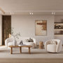 Voir la diapositive 5 : Rendez vous déco Fauteuil pivotant en tissu bouclé blanc-Naya