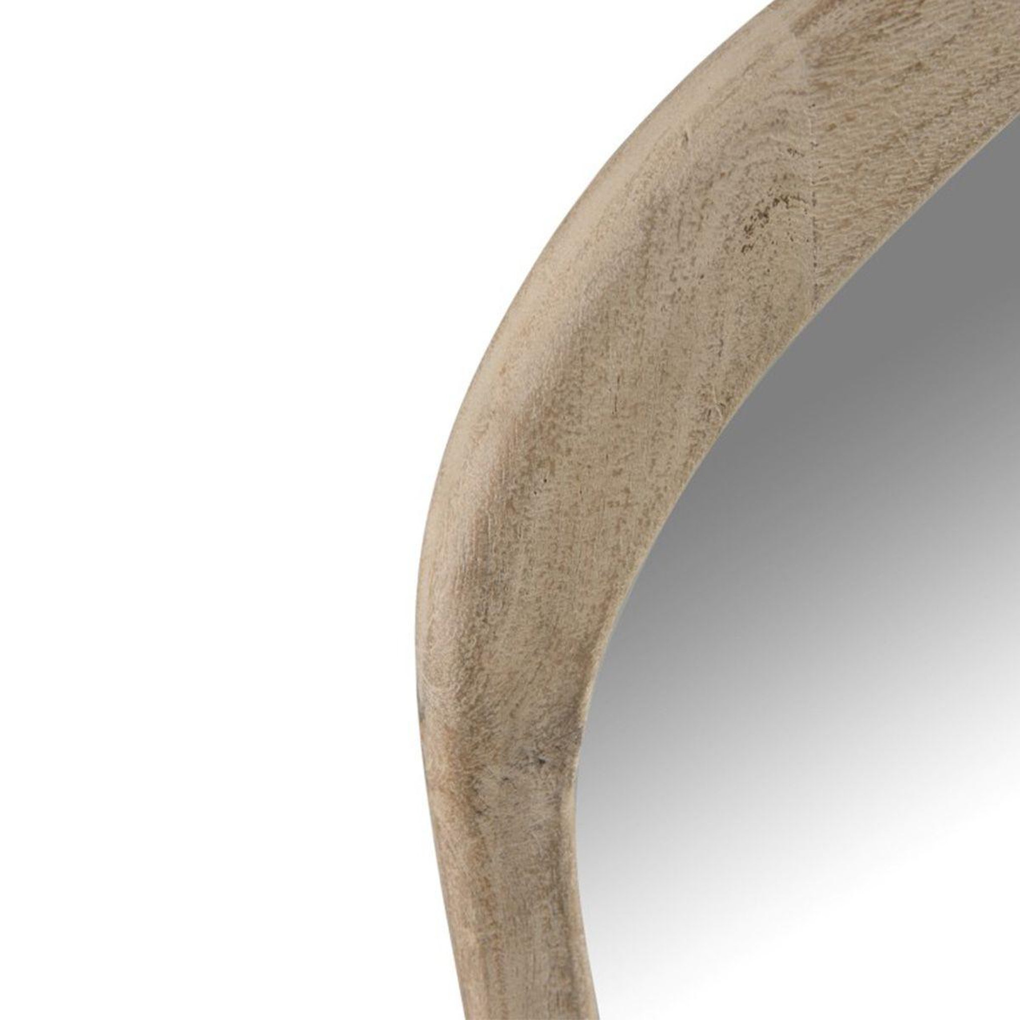 Voir la diapositive 2 : J-LINE Miroir Mural en Bois  Iregular  83cm Naturel