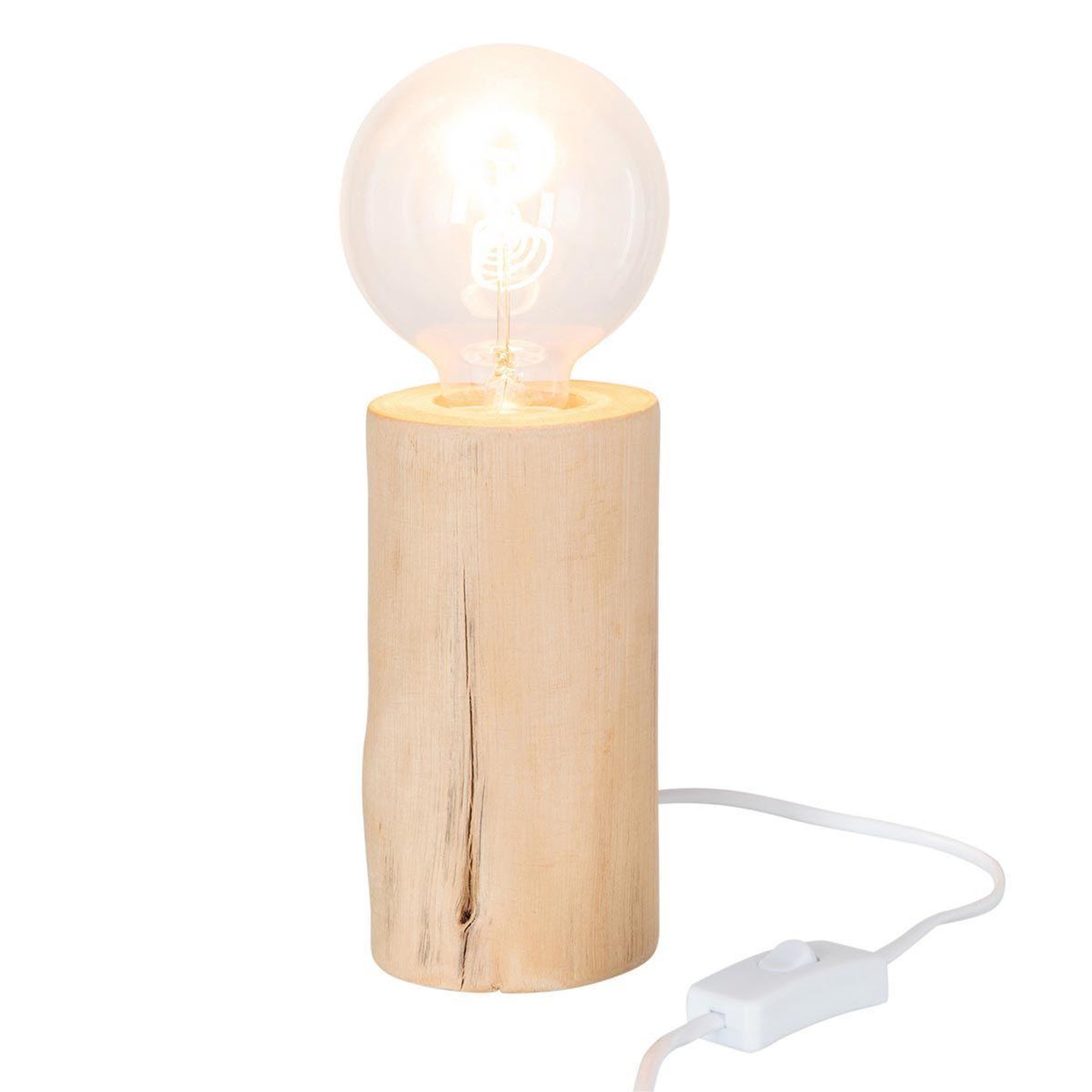 Voir la diapositive 2 : J-LINE Pied de Lampe en Bois  Silas  16cm Naturel