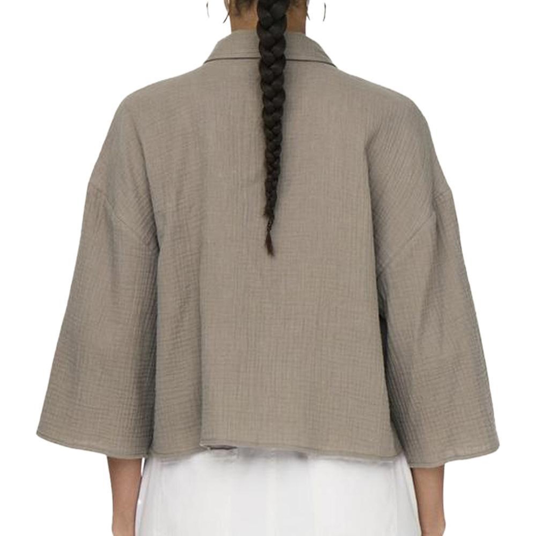 Voir la diapositive 2 : JACQUELINE DE YONG Chemise Taupe Femme JDY Theis Life 3/4