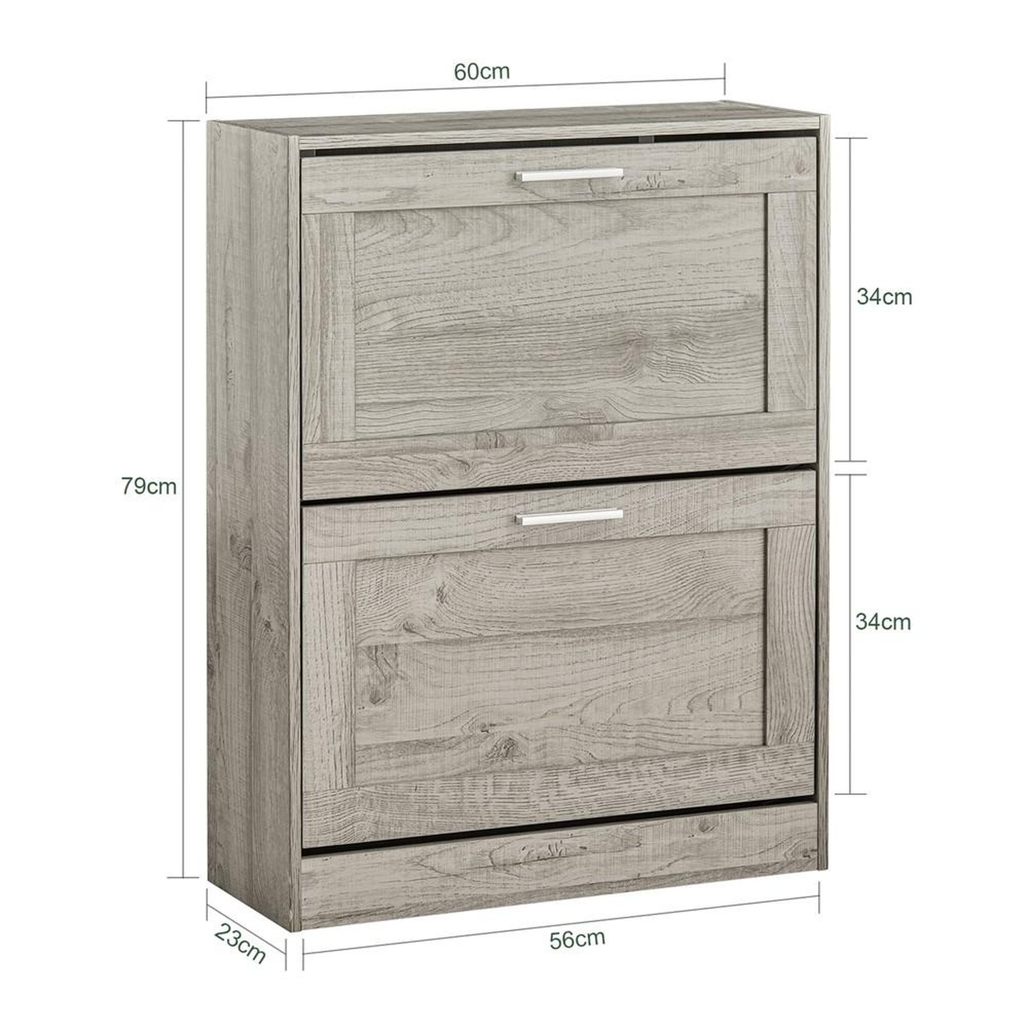 Voir la diapositive 3 : SOBUY SoBuy - Meuble À Chaussures 2 portes - Rustique - FSR137