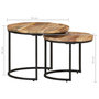Voir la diapositive 6 : VIDAXL Tables gigognes 2 pcs Bois de manguier brut