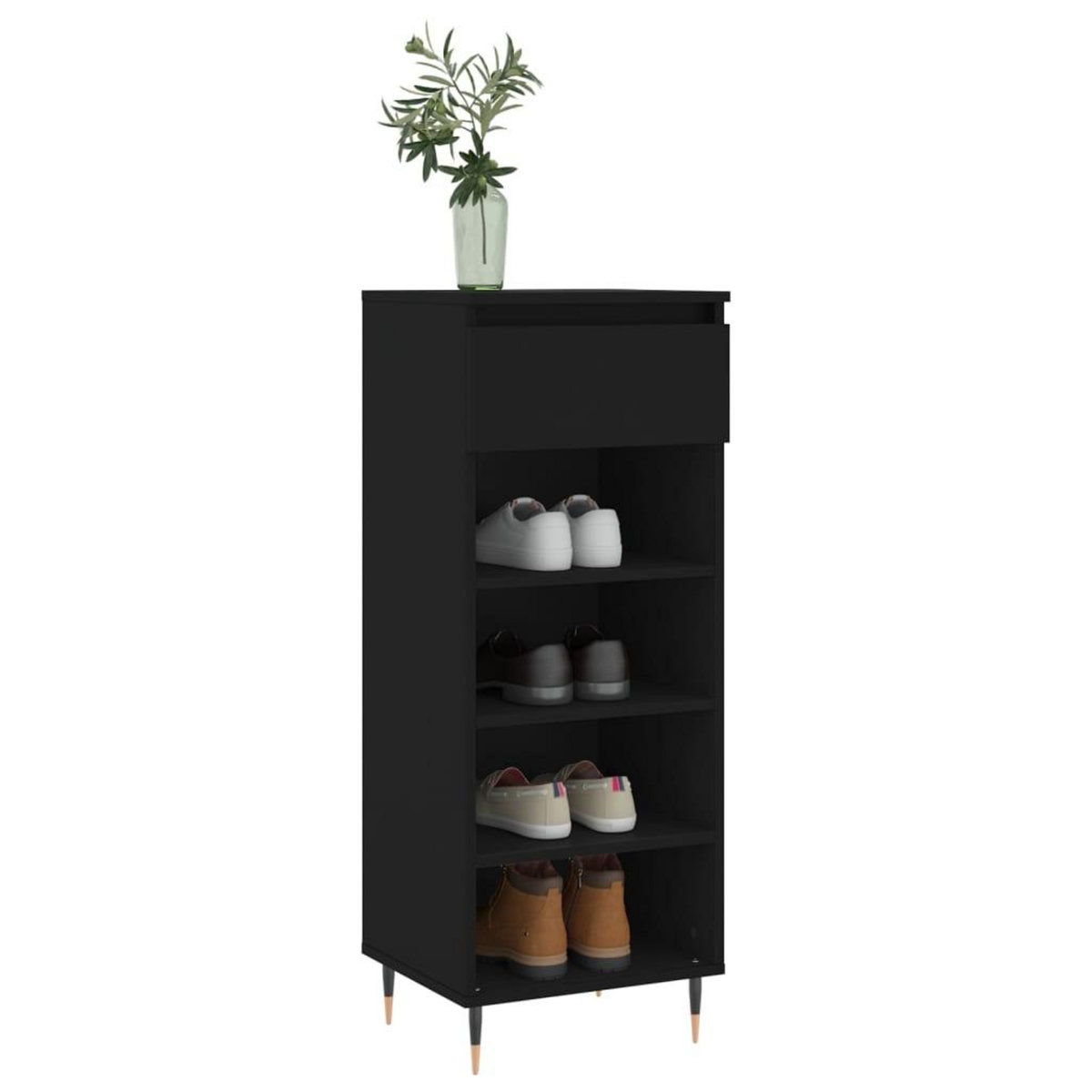 VIDAXL Armoire a chaussures Noir 40x36x105 cm Bois d'ingenierie