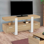Voir la diapositive 2 : ID MARKET Meuble TV 116 cm PHOENIX avec tiroirs bois et blanc