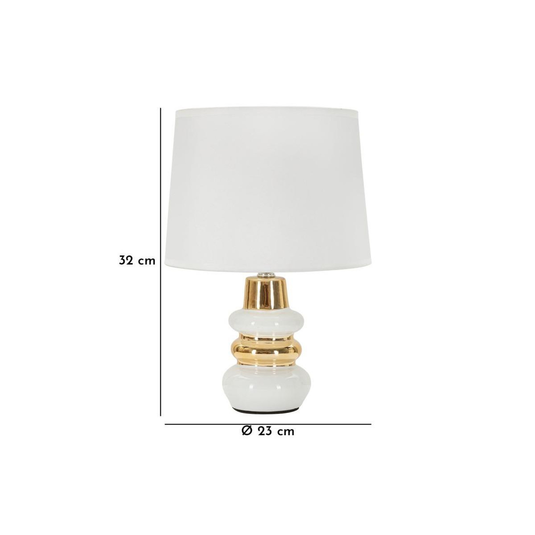 Voir la diapositive 6 : Paris Prix Lampe à poser en céramique  liara  32cm blanc & or