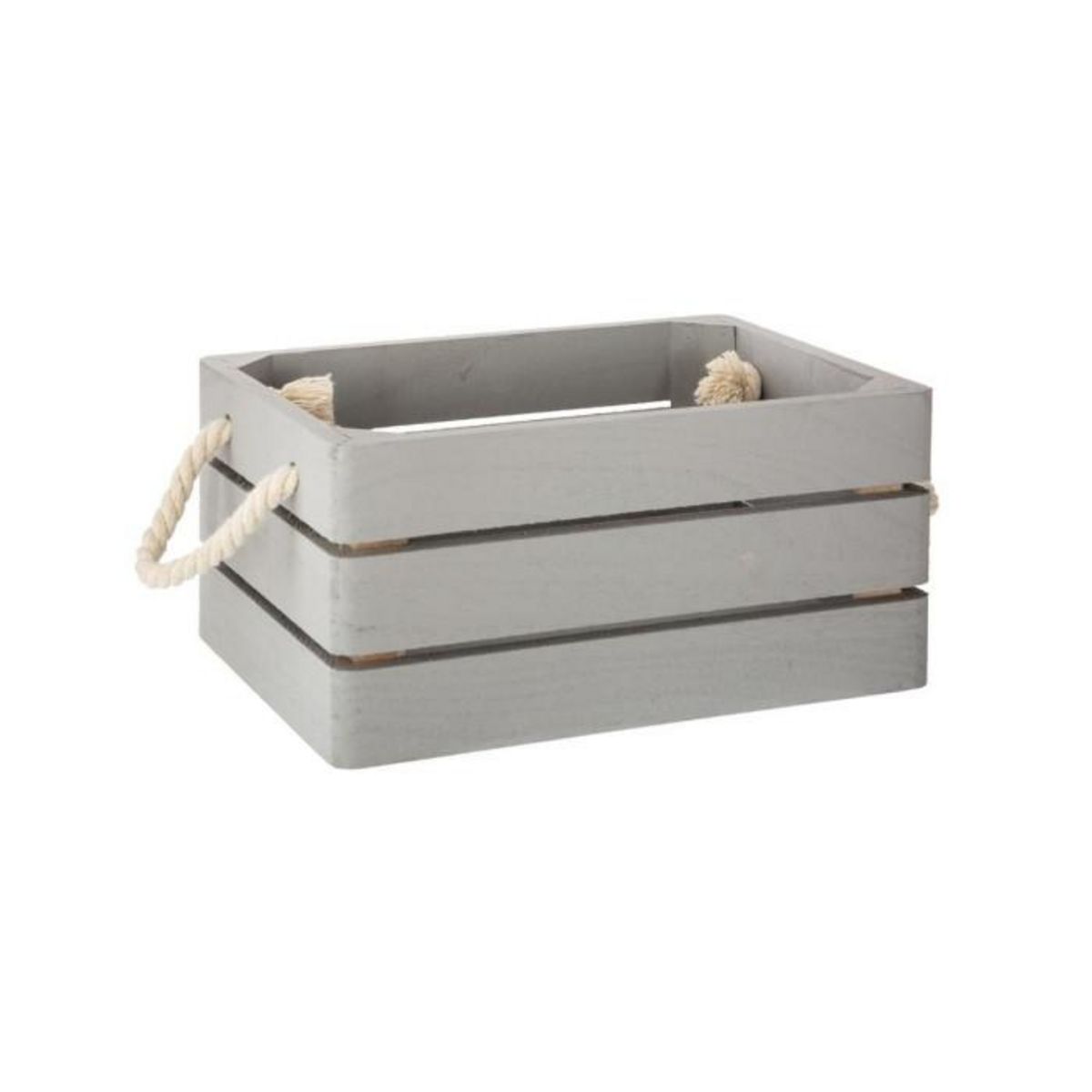 ATMOSPHERA Lot de 3 Caisses en Bois  Cagette  35cm Gris