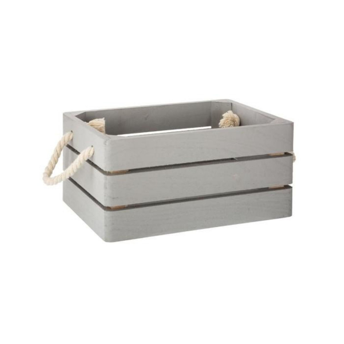 ATMOSPHERA Lot de 3 Caisses en Bois  Cagette  35cm Gris