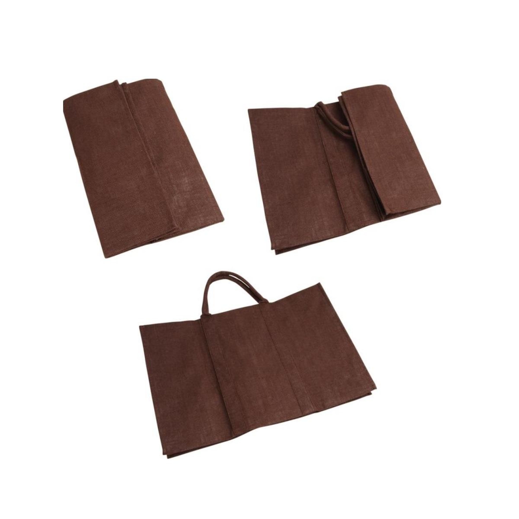 Voir la diapositive 3 : Aubry gaspard Panier à bûches jute plastifiée marron - sbu1070