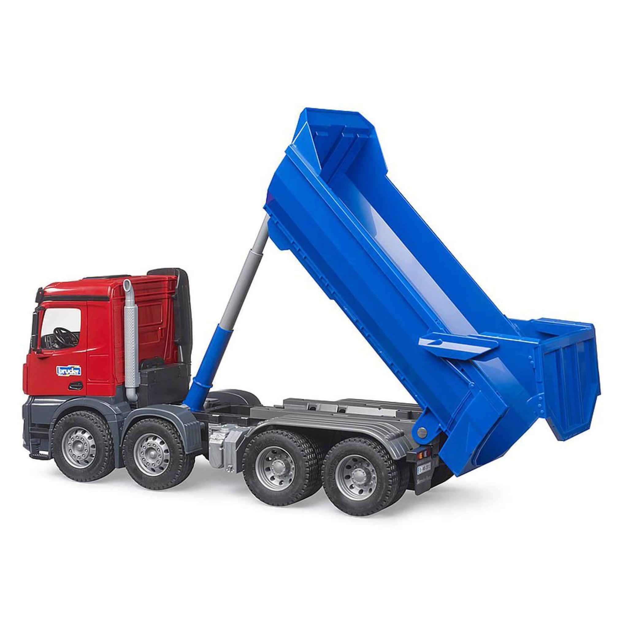 Voir la diapositive 4 : Bruder Camion Bruder MB Arocs Halfpipe Kipp bleu