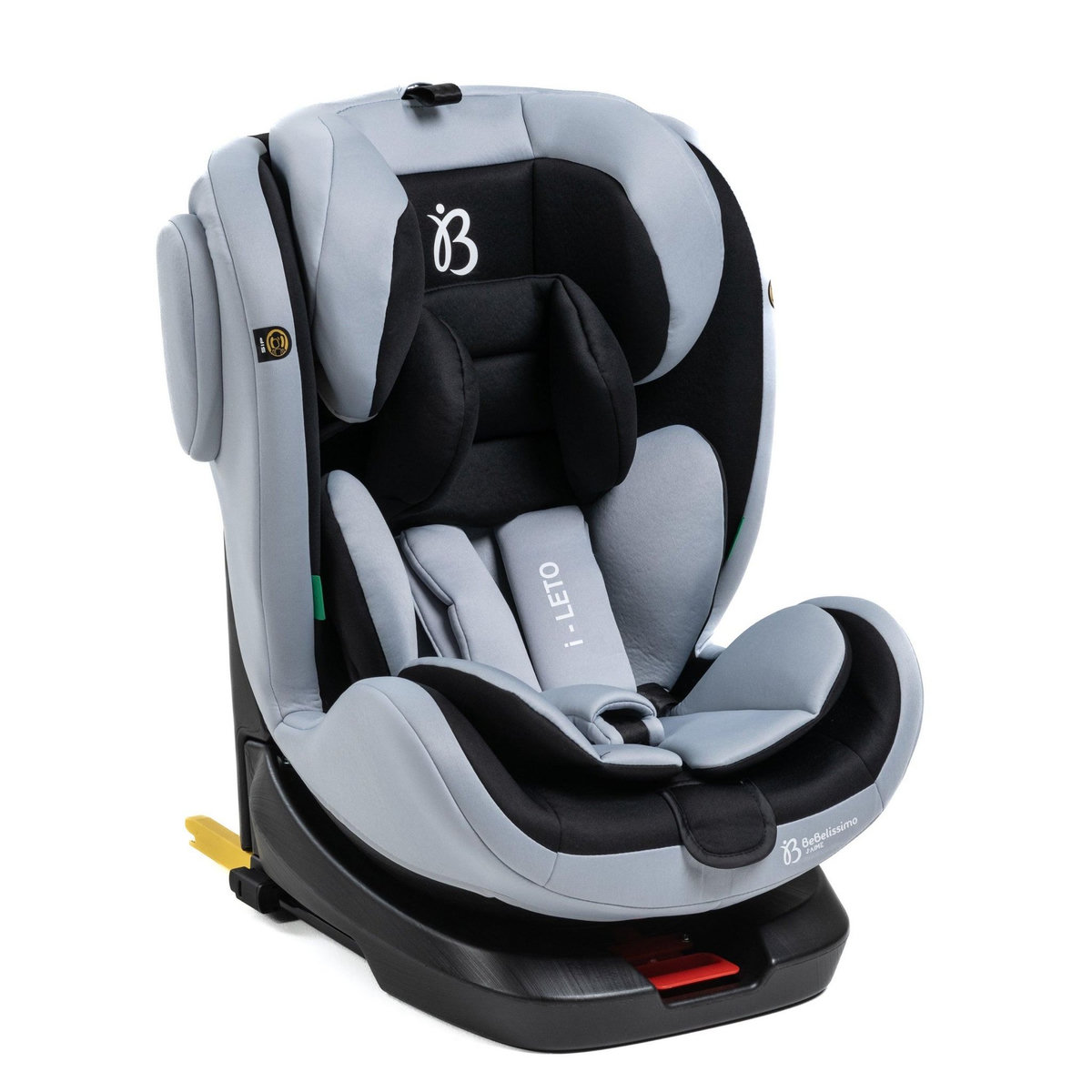 BEBELISSIMO BEBELISSIMO - Siège auto Isofix - pivotant 360 ° - groupe 0+/1/2/3 - (0-36kg) - i-Leto - gris/noir - protections latérales