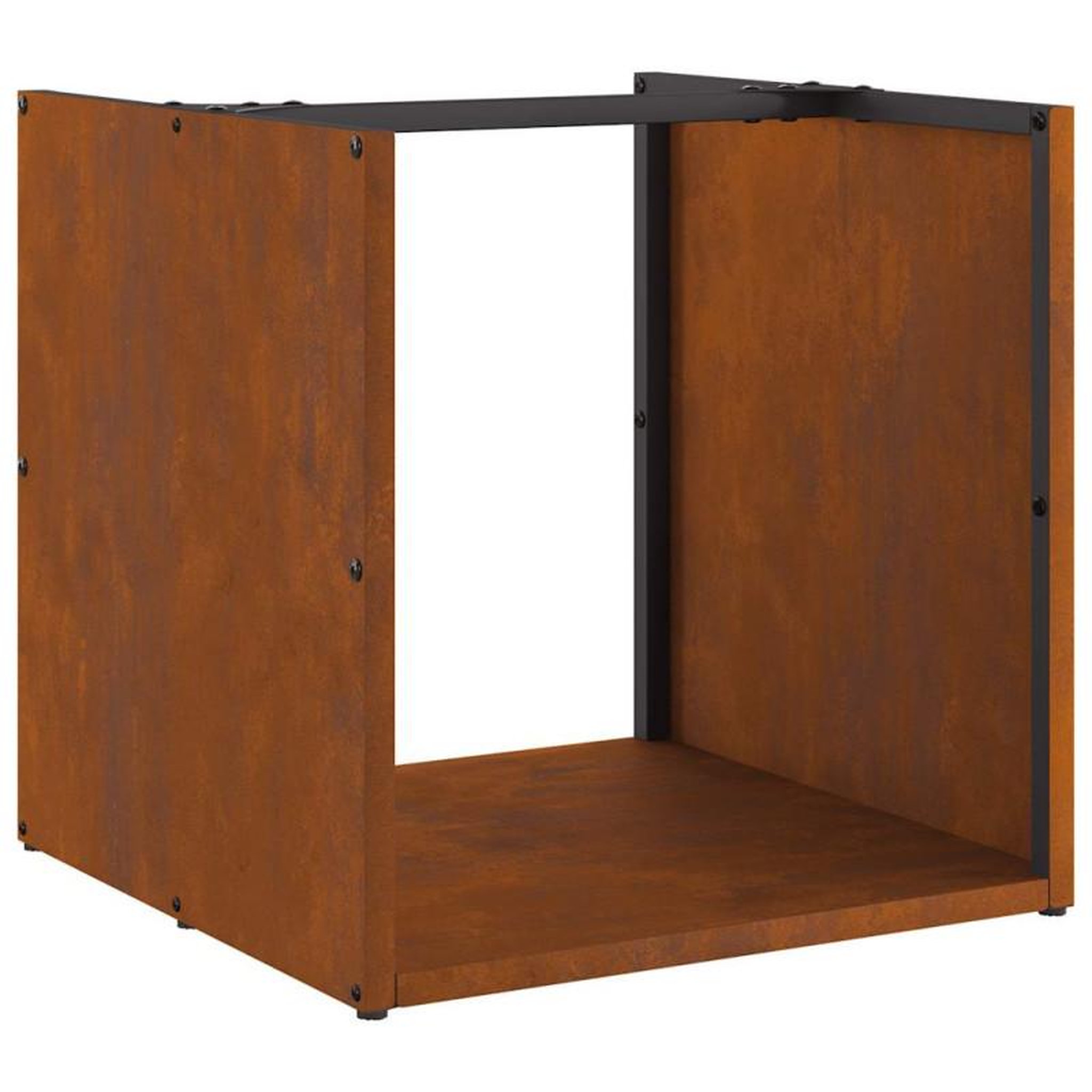 Voir la diapositive 2 : VIDAXL Étagère à bois 40x40x40 cm acier résistant aux intempéries
