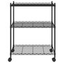 Voir la diapositive 3 : VIDAXL Etagere de rangement 3 niveaux et roues 60x35x81 cm noir 150 kg