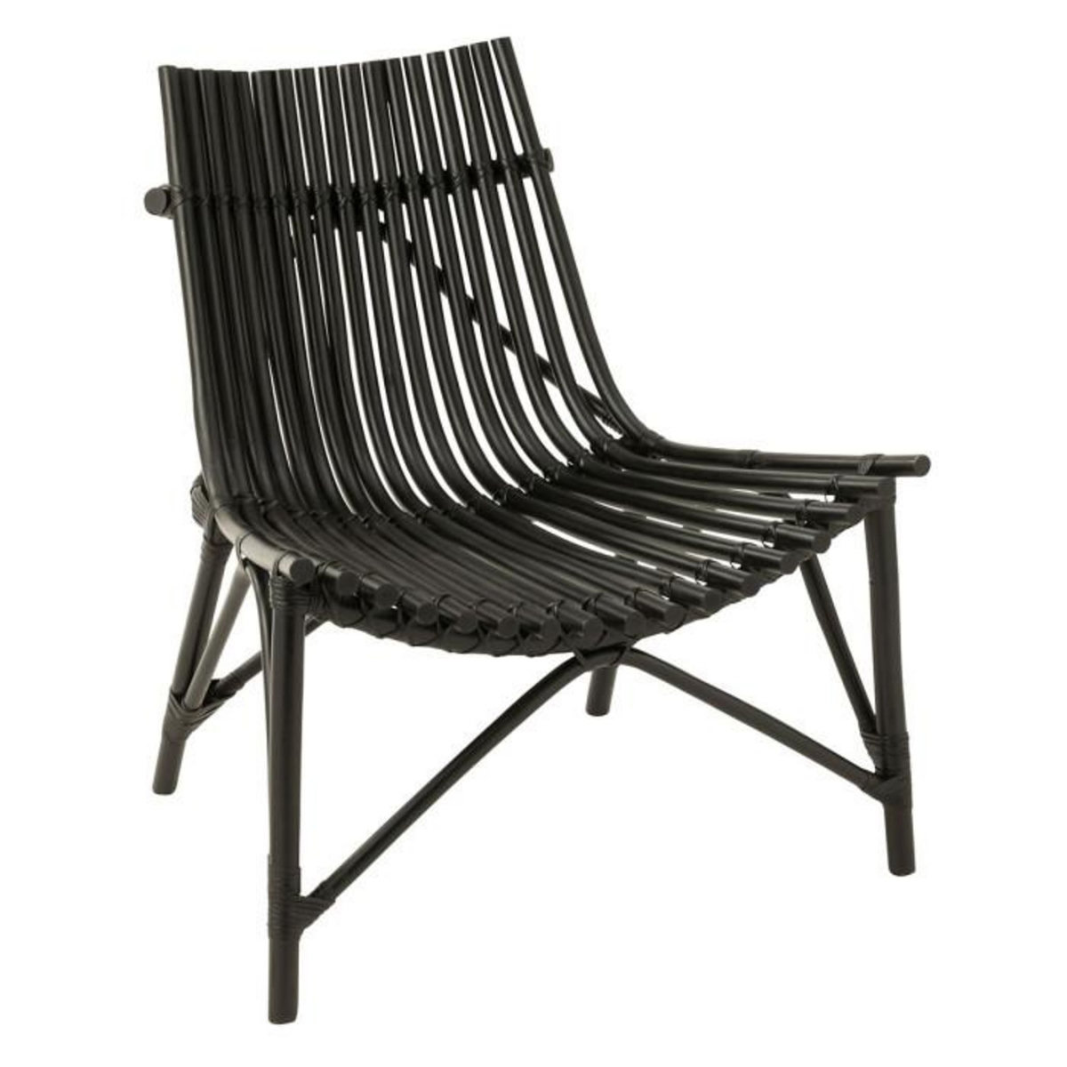 Paris Prix Fauteuil Design en Rotin  Margery  84cm Noir