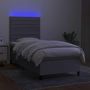 Voir la diapositive 4 : VIDAXL Sommier a lattes de lit avec matelas et LED Gris clair 80x200cm