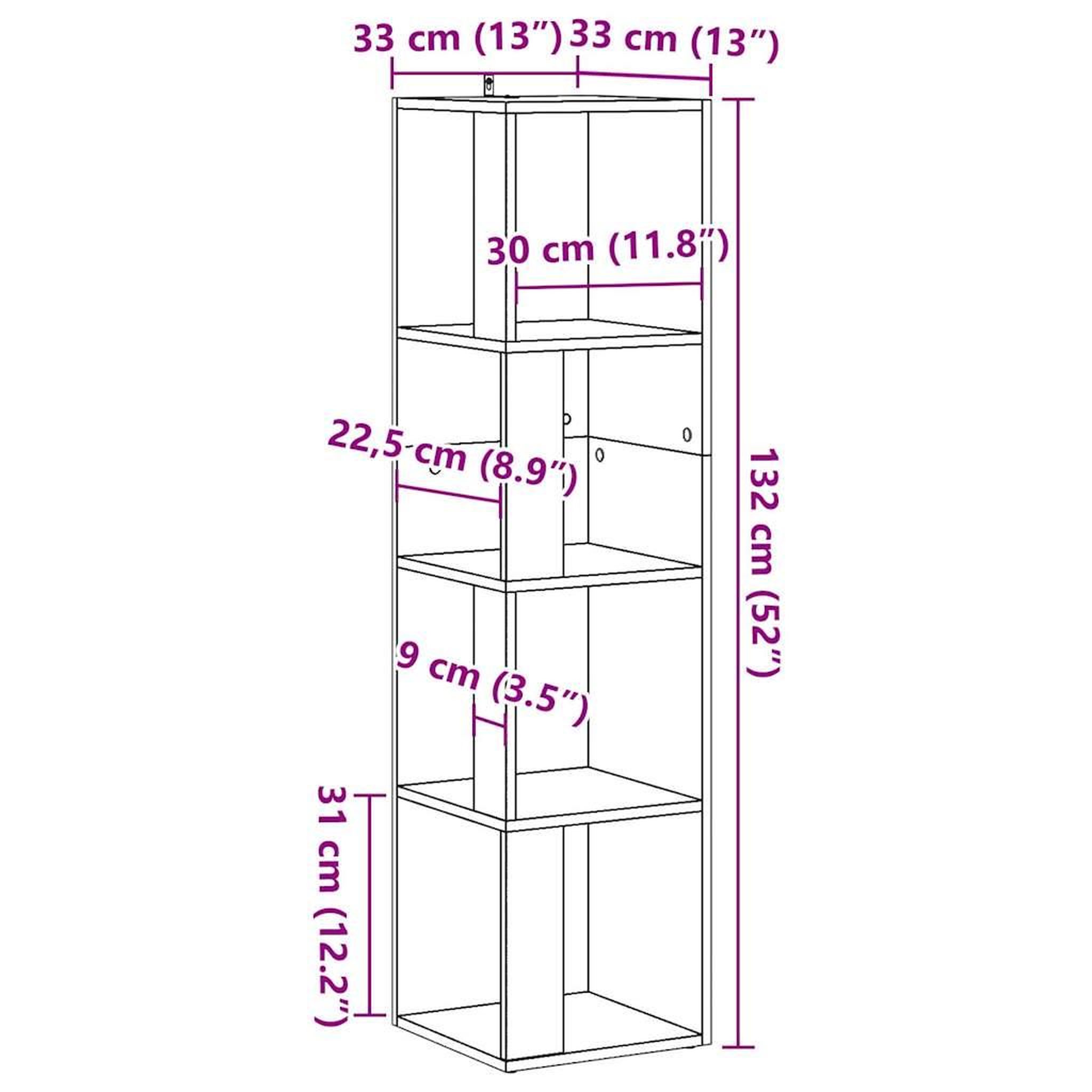 Voir la diapositive 6 : VIDAXL Armoire d'angle chene artisanal 33x33x132 cm bois d'ingenierie