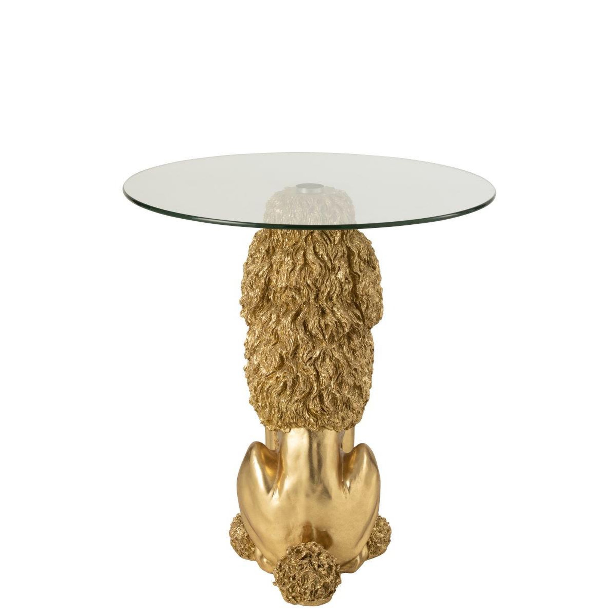 Voir la diapositive 5 : J-LINE Table d'Appoint Caniche  Trina  62cm Doré