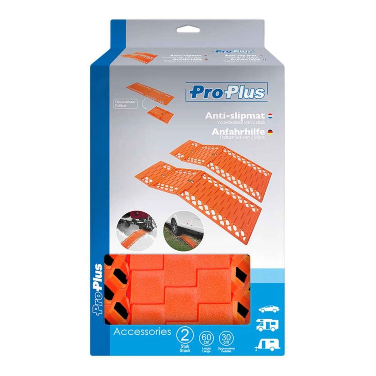 PROPLUS ProPlus Ensemble de 2 tapis de traction pliables 360835