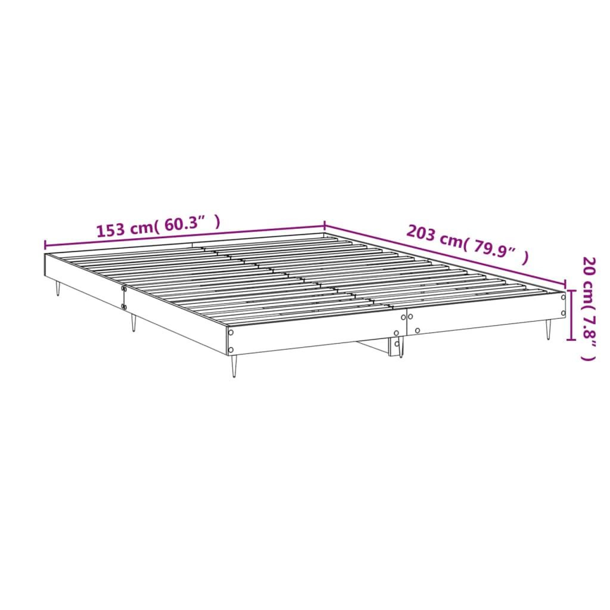 Voir la diapositive 6 : VIDAXL Cadre de lit sans matelas chene fume 150x200 cm bois ingenierie