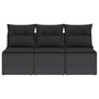 Voir la diapositive 4 : VIDAXL Canape de jardin avec coussins 3 places noir resine tressee