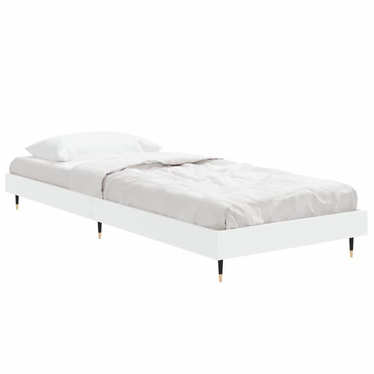 VIDAXL Cadre de lit sans matelas blanc 75x190 cm bois d'ingenierie
