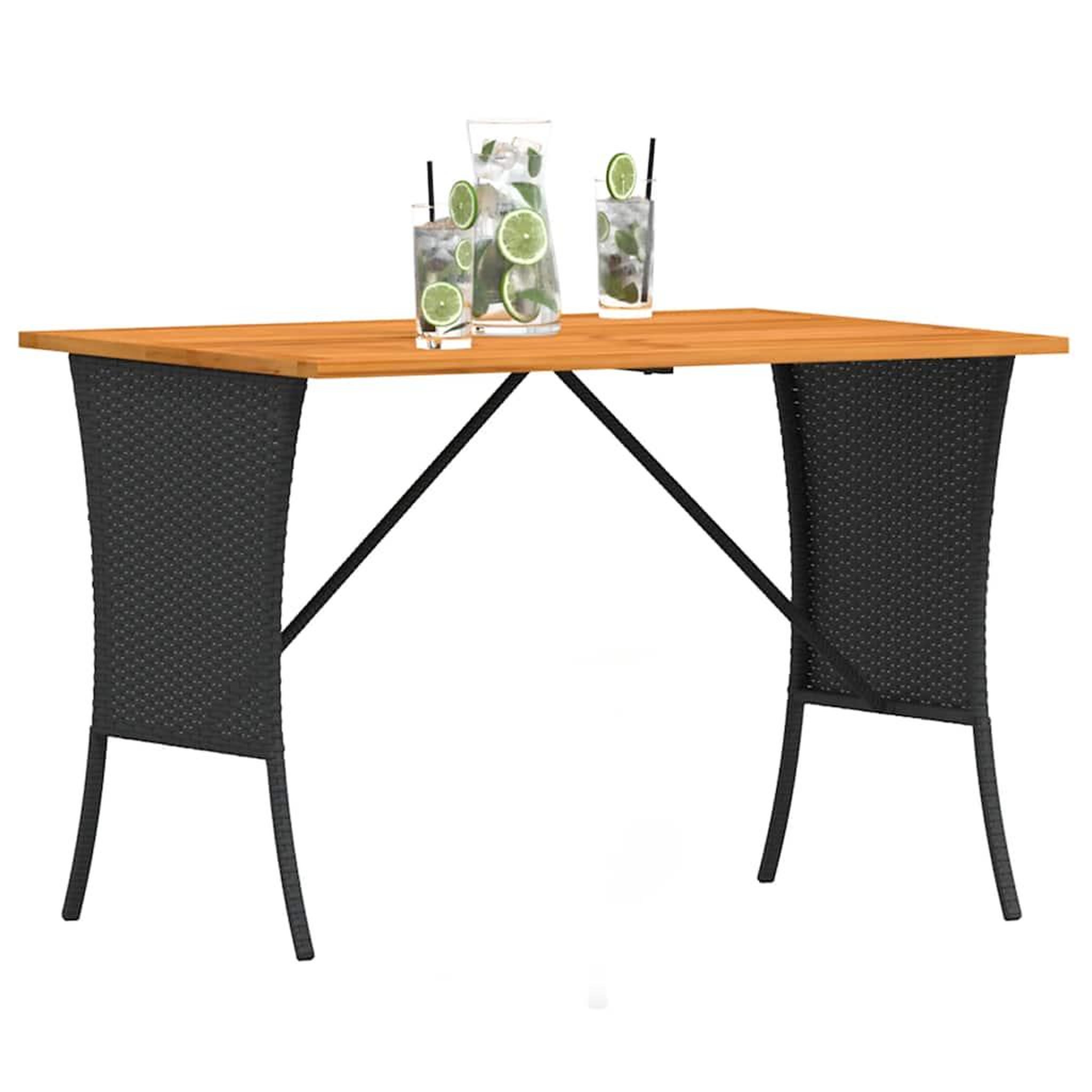 Voir la diapositive 3 : VIDAXL Table de jardin avec dessus en bois d'acacia noir 105x75x72 cm