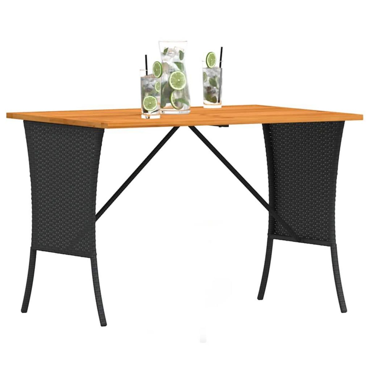 VIDAXL Table de jardin avec dessus en bois d'acacia noir 105x75x72 cm