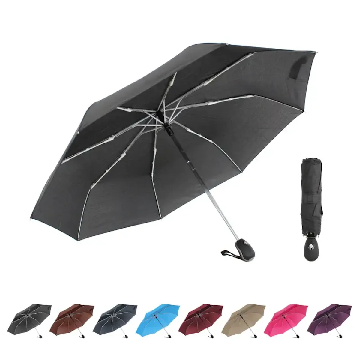 Alistair Parapluie automatique compact et resistant - Anti vent et retournement - ALISTAIR - Marque francaise garantie 1 an